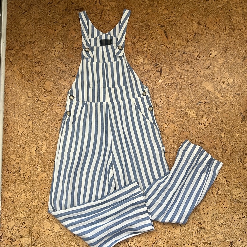REFORMATION striped overalls